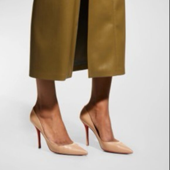 Christian Louboutin Apostrophy Red Sole Pumps - Picture 1 of 9